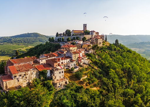 A historic hilltop village in Croatia