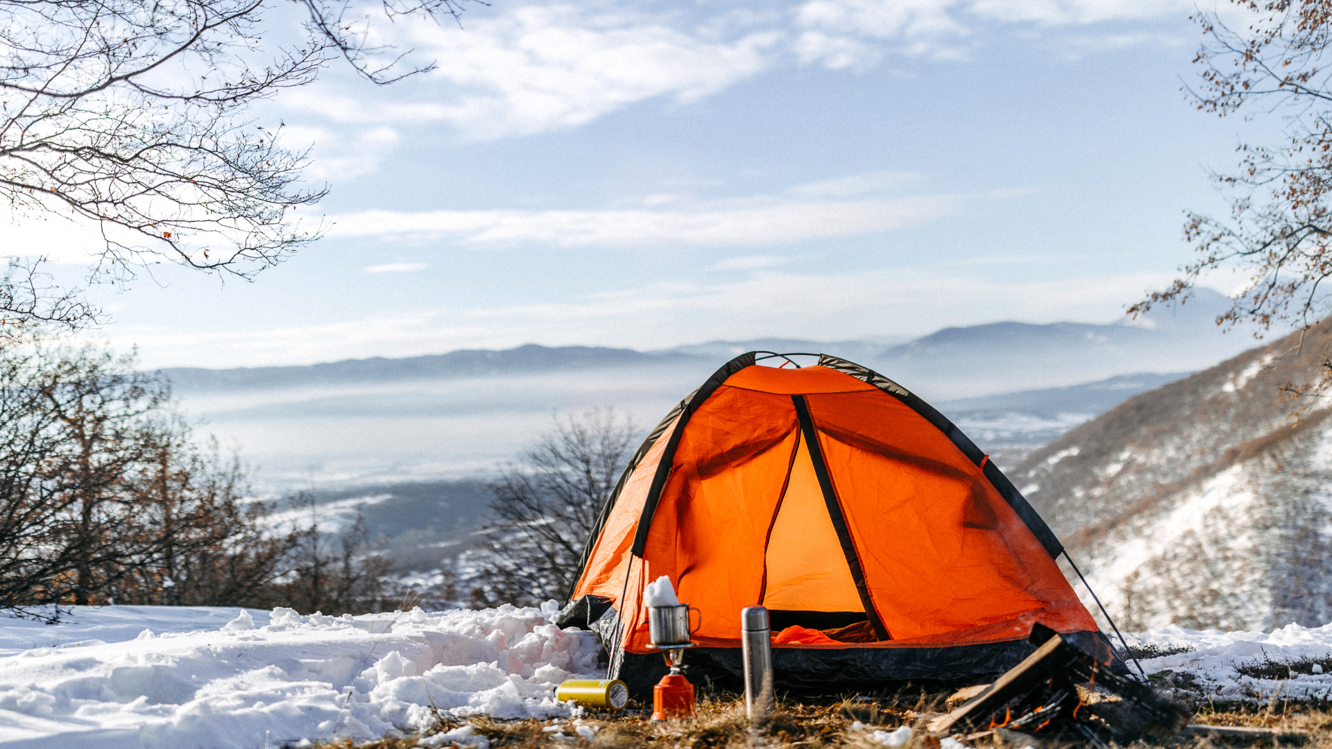 wild camping in winter