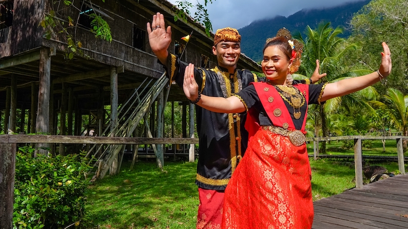 Two dancers in Sarawak
