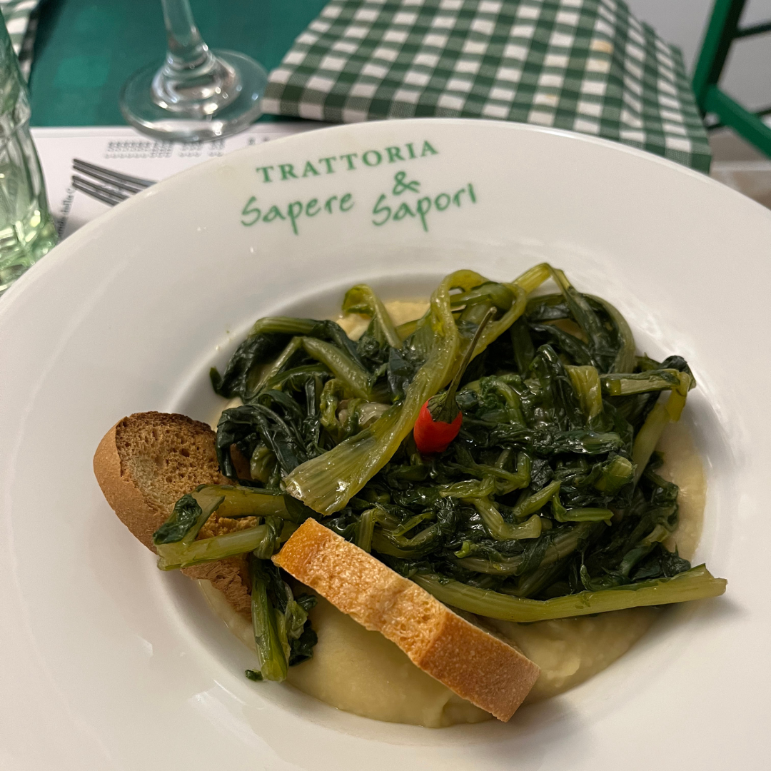 Fava e Cicory a southern Italian cuisine staple dish